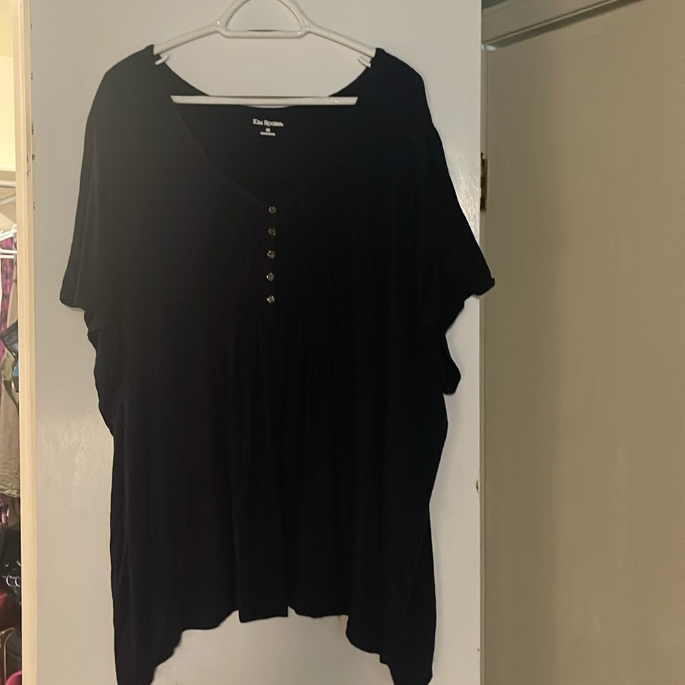 Navy Button Blouse